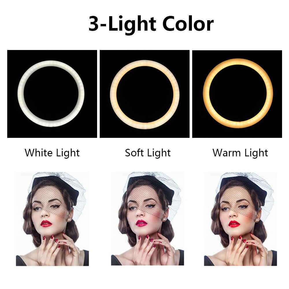 10 inch Selfie RING Light with 76 inch Tripod Stand & Cell Phone Holder for Live Stream